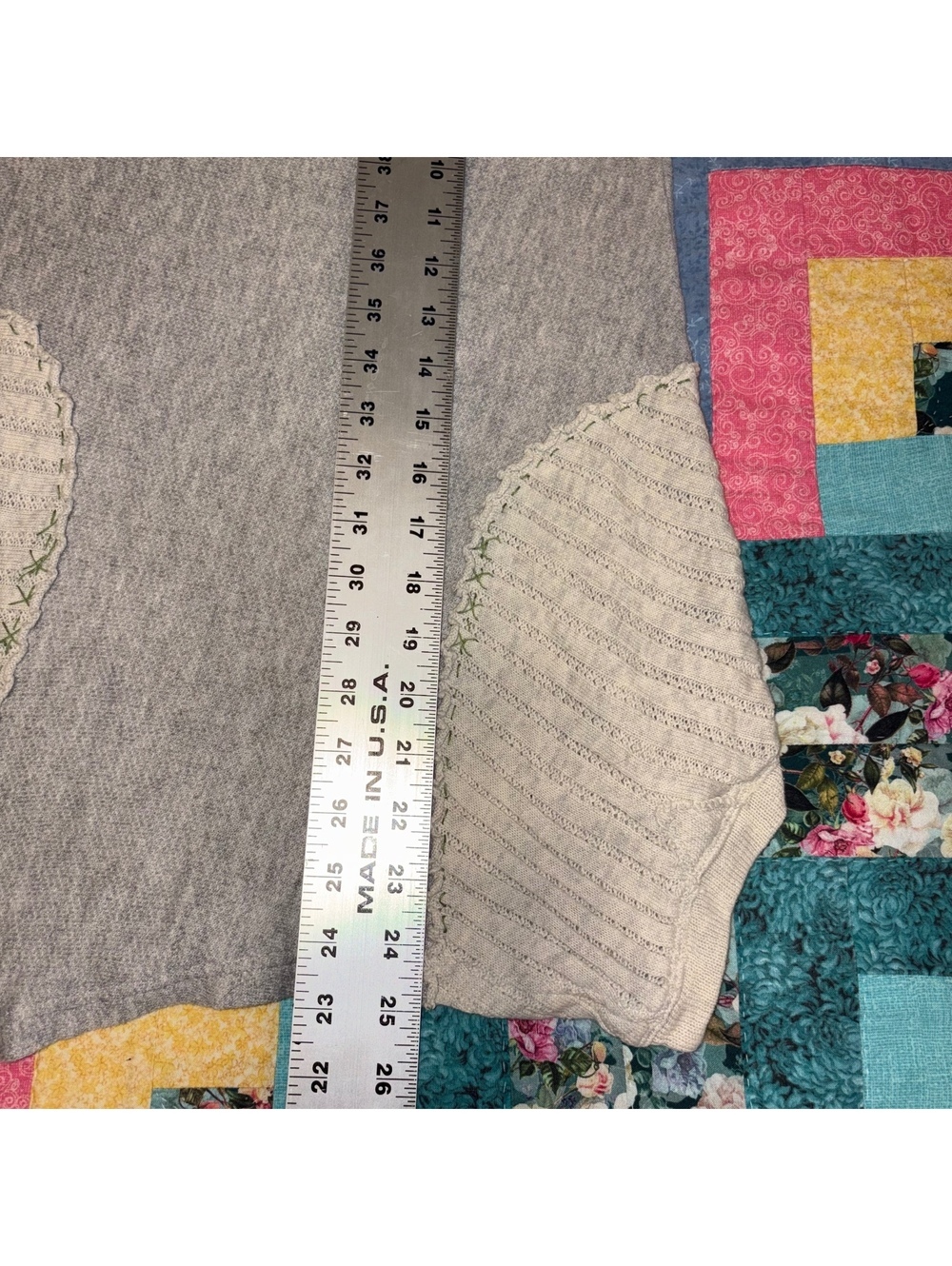 Anthropologie Saturday Sunday Woman’s M Mixed Knit Pullover Sweater Gray/Cream - Picture 7 of 8